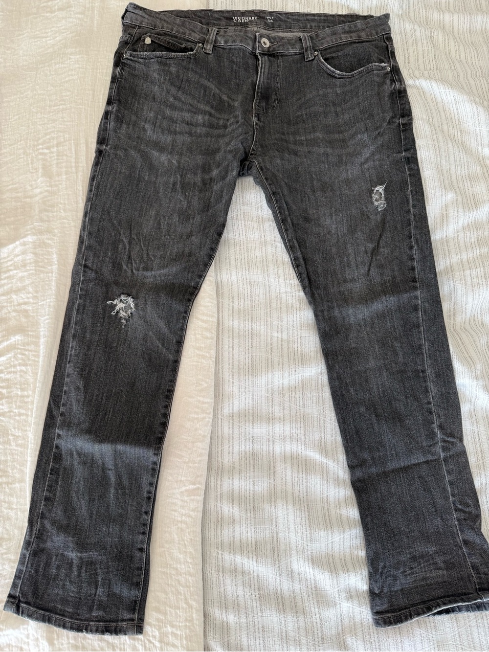 Renuar Slim Straight Black Washed Jeans